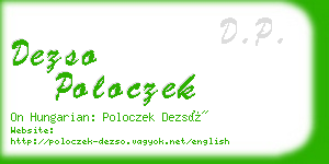 dezso poloczek business card